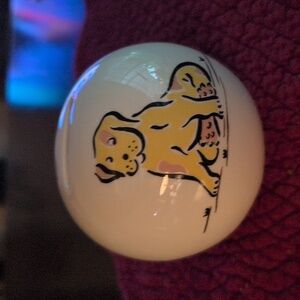 L. Katzenstein Round Bank with Yellow Dog Made in England